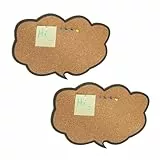 Relaxdays Korkpinnwand 2er Set, Korkwand Gedankenwolken-Form, Büro Pinnwand mit Pins, HBT: 29 x 44 x 1 cm, Natur/schwarz