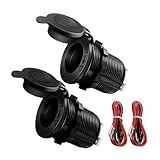 SUSSURRO 2 Stück Auto Zigarettenanzünder 12V Steckdose Wasserdicht Marine Grade Auto Zigarettenanzünder Adapter für 12 Volt DC Auto Boot Motorrad mit 0,6m Anschlusskabel