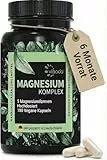 Vihado Magnesium Komplex, 180 Kapseln, 5 Magnesiumformen + Vitamin C, 200 mg elementares Magnesium pro Kapsel, 6 Monate Vorrat, 180 vegane Kapseln