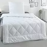 MALIKA Bettdecke 135x200 inkl. Kopfkissen 80x80 - Steppdecke 135x200 - Ganbzjahresdecke - waschbar, Schlafdecke Duvet Zudecke