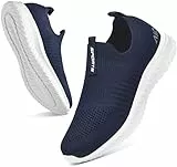 Littleplum Damen Sneaker Straßenlaufschuhe Atmungsaktiv Turnschuhe Leicht Laufschuhe Sportschuhe Slip On Schuhe,B Weiß Blau,39 EU