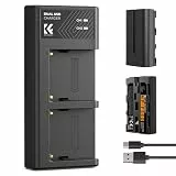 K&F CONCEPT NP-F550 2er-Pack 2600mAh Akkus und LED Ladegerät Kit Kompatibel mit Sony NP-F550 F570 F750 F770 F930 F950 F960 F970 für LED Lichter/Monitor/Kamera Slider