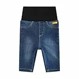 Steiff Unisex Baby Hose Jeans Wirk Denim einfarbig, 92