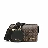 Calvin Klein Damen Triple Compartment Camera Bag Crossbody Millie Kameratasche mit DREI Fächern, Braun/Khaki/Schwarz