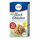 Küchle Bio Backoblaten 50mm | Vegan | Rund mit 50 mm Durchmesser | Zum Backen von Makronen | Innen zart, außen knusprig | 1 x 37g Packung