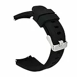 MroTech Gear s3 Armband Silikon 22mm Uhrenarmband Silikonarmband Weich Sportarmband Sport Silicone Band kompatibel für Samsung Gear S3 Frontier Classic, Galaxy Watch 46mm, Ticwatch Pro - Schwarz