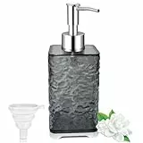 GKSCXEXE 400ml Seifenspender Grau, Kunststoff Seifenspender Bad Handseifenspender für Küche, Spüli Spender Seifenspender Plastik mit Trichter für Shampoo, Conditioner, Duschgel Spender （Quadrat）