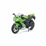 Bauer Spielwaren 2049757 Maisto Kawasaki Ninja ZX-10R: Originalgetreues Motorradmodel, Maßstab 1:12, mit Federung und ausklappbarem Seitenständer, grün (531187), Mittel