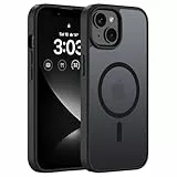 ORDA für iPhone 13 Hülle 6.1 Zoll Kompatibel mit MagSafe,Magnetisch Handyhülle für iPhone 13 Case Durchscheinende Matt Rückseite Dünn Stoßfest Schutzhülle Schwarz