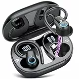 OYIB Bluetooth Sport-Kopfhörer S75, Kabellose Bluetooth 5.3 mit Deep Bass, Eingebautes Mic, 50 Std Spielzeit, In Ear Kopfhörer für Arbeit Sport Joggen, Schwarz