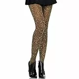 LEG AVENUE 7130 - Lurex-Strumpfhose, Einheitsgröße, Schwarzes Gold