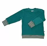Leela Cotton Baby Kinder Nicky Sweatshirt Bio-Baumwolle 6 Farben Wählbar Jungen Mädchen Langarmshirt T-Shirt Gr. 62/68 bis 116 (86/92, ozeanblau)