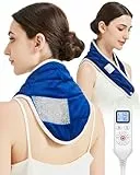 JOBYNA Gewichtet Heizkissen für Nacken, Wärmekissen Nacken mit Mikroglasperlen, Elektrisch Heizkissen Abschaltautomatik, 5s Schnelle Erwärmung 30-70℃ & 10-90Min