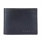 bugatti Lima Geldbörse aus Leder im Carbon-Look, Portemonnaie mit RFID-Schutz, schwarz