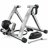 Sportneer Rollentrainer Fahrrad - Magnetischer Rollentrainer für 26-28' & 700C Schnellspanner Vorderradunterlage Radtrainer mit 6 Widerstandsstufen für Indoor Riding mit Geräusch Reduktions Rad