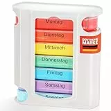 MC-Trend 2 Stück Tablettenbox 7 Tage, 4 Fächer - Pillendose zur Aufbewahrung & Organisation von Medikamenten, perfekt für unterwegs Seniorenfreundlich, ideal für morgens, mittags, abends (2 Stück)