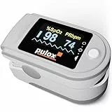Pulsoximeter Pulox PO-200 Solo in Grau - Messung von Sauerstoffsättigung (SpO₂), Herzfrequenz (Puls) und Perfusions Index (PI)