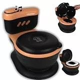 Twinky® Töpfchen für Baby & Kind – 3-in-1 Potty Trainer & Kindertoilette für Baby Toilette Inkl Spülklang, kompaktes Design, Musik und Rollenhalter – perfekter Toilettensitz für Kinder – schwarz.