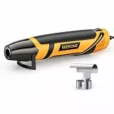 SEEKONE Mini Heißluftfön 2 Temperatur 260 ℃/450 ℃, 350W Manuelle Heißluftpistole mit Edelstahldüse, Überlastungsschutz, EU-Norm, Tragbarer Heissluftgebläse Schnelle Erwärmung für DIY, Prägen, Basteln