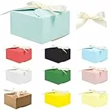 GESDYO 20 Stück Geschenkbox Set Pastell Wellig mit Band,Kraftpapier Box Geschenkbox mit Band DIY Geschenk Verpackung Box,für DIY Geschenk,Hochzeit,Party,candy box,Gebäck,Macaron, Keksen, Snacks
