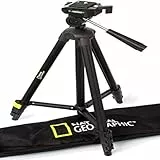 NATIONAL GEOGRAPHIC Phototripod Kit klein, mit Tragetasche, 3-Wege-Kopf, Schnellspanner, 4-teilige Beine, Hebelschlösser, Mittelstreuer, Belastung bis 1kg, Aluminium, für Canon, Nikon, Sony, NGHPMIDI