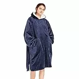 Winthome Oversized Hoodie Decke, Kuschelpullover Damen Warm Weich, Hoodie mit Tasche und Kapuze, Deckenpullover für Erwachsene Damen Herren Geschenk, Deckenhoody Doppelte Wärme, Heizkosten Sparen