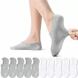 PAUNEW Sportsocken Sneaker Socken Damen 10 Paar Kurze Halbsocken Quarter Baumwolle Unisex Füßlinge Weiß und Grau 47-50