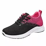 sneaker damen weite h bequem Orthopädische Schuhe Damen Leicht Breite Füße Ergonomische Mesh-Obermaterial Arch Support Walkingschuhe Atmungsaktive Fussbett Memory Schaum Wanderschuhe Schwarz 37
