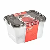 keeeper fredo fresh Frischhaltedosenset 2-teilig, 2 x 2 l, Crystal Grey (Transparent)
