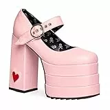 LAMODA Damen Love Demon Court Shoe, Pink Pu, 37 EU