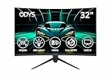 Odys XP32 PRO-X - Curved Gaming Monitor 32 Zoll (80 cm), 180 Hz, WQHD (2.560x1.440 px), 1ms Reaktionszeit, 400 nits, HDR, 1500R, FreeSync/G-Sync, 120% sRGB, Eye Care, 2X HDMI, 2X Display Port