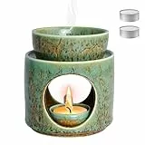 Duftlampe Teelicht mit Teelichthalter und 2er-Pack Duftlampe-Wachs für Aromatherapie und Wellness Entspannung,Raumduft-duftlampes für ätherische öle