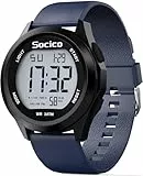 SOCICO Herren Digitaluhr Sport Militär Uhren wasserdichte Outdoor-Chronographen-Armbanduhren für Männer mit LED Beleuchtung Alarm Datum (Blau)