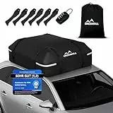 GREENHILL Auto Dachbox 410L Faltbar [Lackschonend], Dachgepäckträger wasserdicht, Dachtasche passend für alle Fahrzeuge