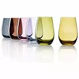 Stölzle Lausitz Wassergläser Elements Mediterraner Mix 6er-Set 465ml – Allroundgläser auch für Saft & Cocktails – Hochwertige Trinkgläser aus bleifreiem Kristallglas – Spülmaschinengeeignet & stoßfest