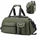 Suweir Sporttasche Damen Herren 32L Reisetasche mit Schuhfach Nassfach Wasserdicht Trainingstasche mit Rucksack Weekender Travel Duffle Bag Handgepäck Tasche für Sport, Reisen, Gym Grün