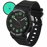 Juboos Armbanduhr Kinder,Kinderuhr Jungen Mädchen Analog Quartz Uhr mit Armbanduhr Licht 50M Wasserdicht Outdoor Sports Jugend Uhr 7-16 (schwarz)
