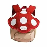 Dickly Personalisierter Mini-Pilz-Rucksack für Kinder, großes Fassungsvermögen, Verstellbare Träger, Kindergartenrucksack für 1-3-Jährige, Kinder-Schulranzen für Kinder Jungen Mädchen, Rot