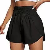 Generisch Fitness Shorts Damen Sommer Yoga Wanderhose Sommershorts High Waist Baumwolle Sweatshorts Radlerhose Gym Hosen Jogginghose Schnell Kurz Sporthose Laufshorts, Badeshorts Elastischer Bund
