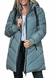 JACQUELINE de YONG JDY Damen Steppjacke JDYSkylar Padded gesteppter Parka mit Kapuze 15207784 Stormy Weather/Black L
