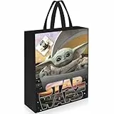 Unique 78479 Star Wars Große Partytüte aus Kunststoff, Mandalorian The Child-33 cm x 28 cm, mehrfarbig