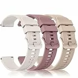 Amzpas 3 Stück Armband für Garmin Vivoactive 5/Garmin Vivoactive 3/Vivomove 3/HR/Luxe/Style,20mm Silikon Ersatzarmbänder Uhrenarmband für Garmin Forerunner 55/245/645(Starlight/Violett/Milchtee)