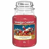 Yankee Candle Duftkerze im Glas (groß) | Christmas Eve | Kerze mit langer Brenndauer bis zu 150 Stunden | Perfekte Geschenke für Frauen