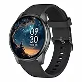 AcclaFit Smartwatch Damen Herren, 1.38 Zoll HD-Display Smart Watch mit Bluetooth Anrufe, Fitness Tracker mit Herzfrequenz SpO2 Schlafmonitor Schrittzähler, IP68 Wasserdicht Fitnessuhr für iOS Black