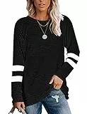 MOLERANI Sweatshirt Damen Langarmshirt Rundhals Oversize Pullover Oberteile Freizeit T Shirts für Herbst Winter (XL, Schwarz)