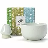 Japanische natürliche Steinstruktur Matcha Chawan (Ausgießer) mit Schneebesenablage, 18 OZ. TEANAGOO, K13, Lt. Grau, Matcha-Teeschale, Keramikschale, Teeschalen für Matcha, Matcha-Schale