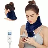 JOBYNA Heizkissen für Nacken Schulter, Nackenwärmer Schulterwärmer Elektrisch, 5s Schnelle Erwärmung 30-70℃ & 10-90 Minuten Einstellbar, Nackenheizkissen Flanellmaterial Waschbar