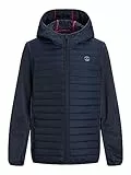 JACK & JONES Herren Softshell Jacke mit Kapuze Funktions Outdoor Blouson Übergangs Jacket JJEBASIC, Marineblau,164