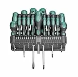 Brüder Mannesmann Schraubendreher- und Bit-Set 37-tlg., ergonomischer Zweikomponentengriff, Chrom-Vanadium-Stahl, vielseitig für Haushalt, Werkstatt und Reparaturen | M11415