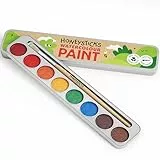 Honeysticks ungiftiges Aquarellfarben-Set für Kinder - 8 leuchtende und langlebige Farben mit Pinsel - natürliche und lebensmittelechte Inhaltsstoffe - kindersicheres Kunstzubehör - tolle Geschenkidee